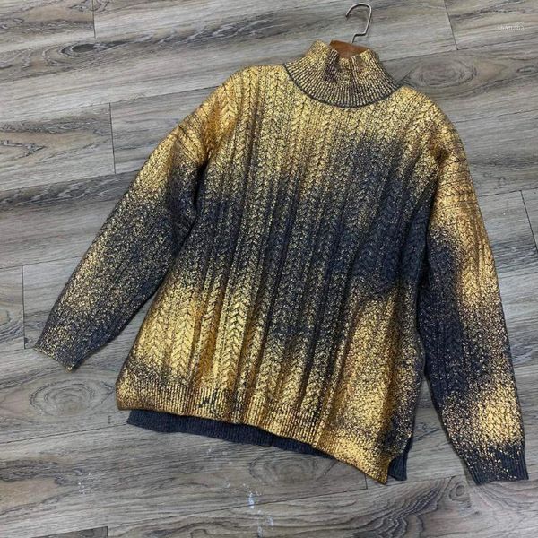 

2019 new ladies fashion long sleeve casual gradient bronzing cashmere sweater 11261, White;black