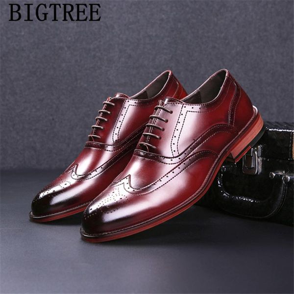 

mens formal shoes genuine leather italian brand brogue shoes men classic coiffeur elegant for men luxury designer wedding, Black