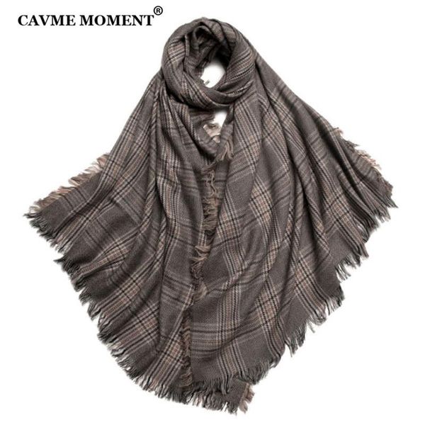 

scarves cavme plaid wool scarf winter warm largue size pure wrap custom name 90*200cm, Blue;gray
