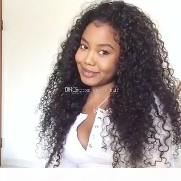 

curly lace front human hair wigs pre plucked hairline brazilian remy hair full lace wig with baby hair natural color 8-26, Black;brown