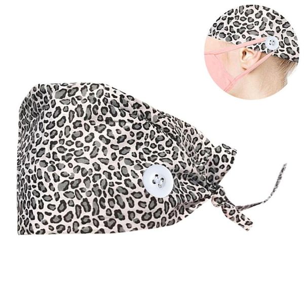 

women beanies caps with button ultra-thin breathable cartoon printed adjustable hats reuseable bouffant cap hat accessories#np30, Blue;gray