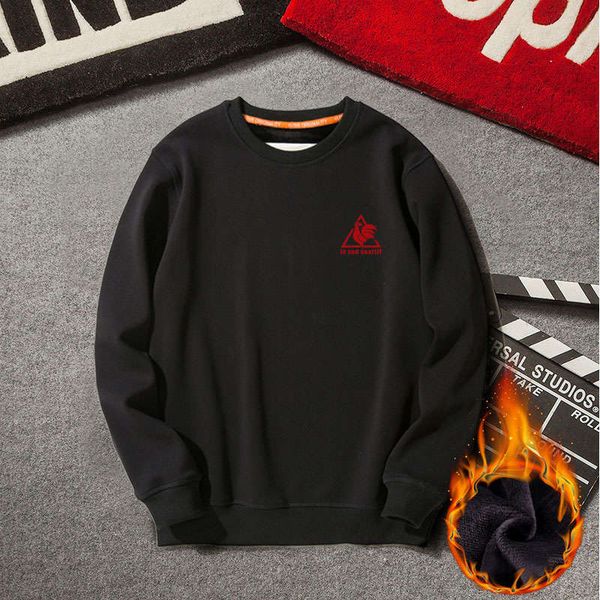 

3swq1qfrench rooster sweater men's loose ins trend korean round neck pullover cotton versatile fall 2020 new thin, Black