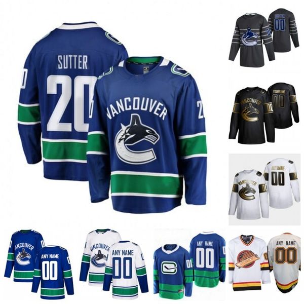 

custom vancouver canucks ryan miller jacob markstrom brandon sutter adam gaudette alexander edler 2020 hockey jerseys women stitched, Black;red