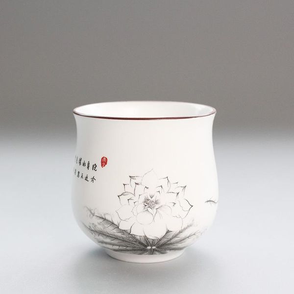 

japanese style handpainted pictures ceramic teacup 180ml big size tasting tea cup drinking beer coffee wine whisky mug bbyvfc