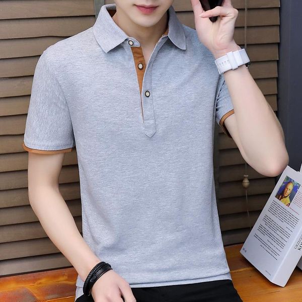 

100 cotton polo shirt men trend teenagers leisure self-cultivation thin polo shirts for men 4xl solid tee poloshirt men, White;black