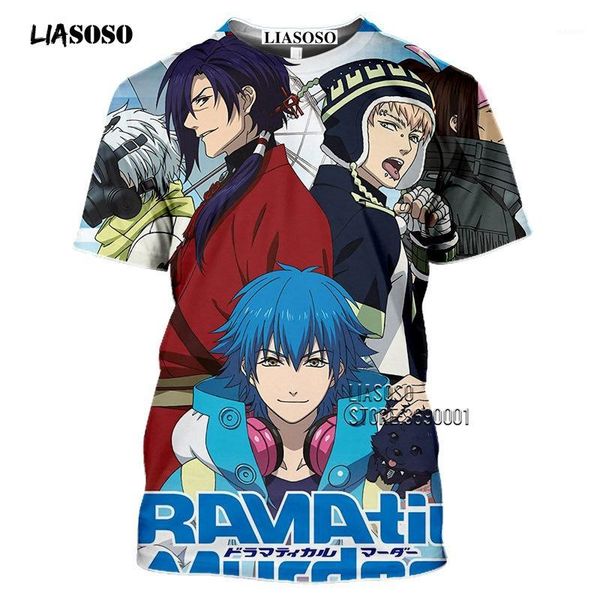 

liasoso 3d print japan anime dramatical murder men's t-shirt koujaku seragaki aoba noiz t shirt casual shirt fitness 1, White;black