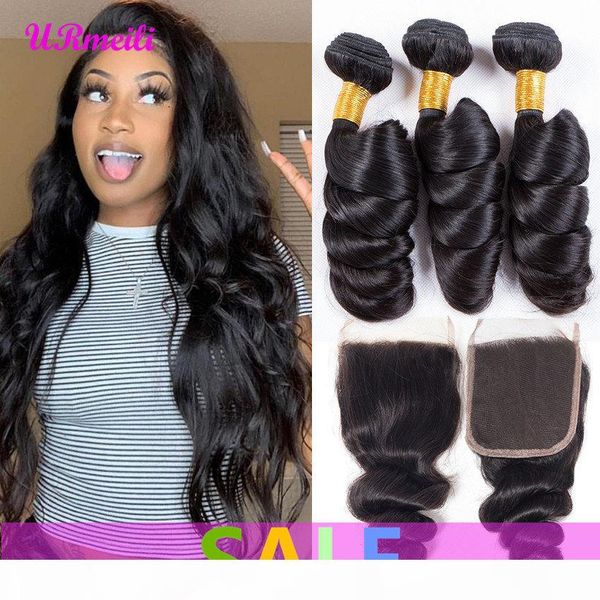 

свободные волны человеческих пучков волос с closure remy человеческих волосами пучки с закрытием бразильского волос девственницы волна 3 свя, Black;brown