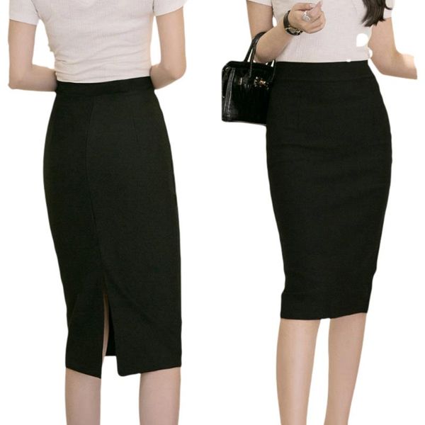 

skirts bodycon wrap hip long skirt curvaceous tall office ladies black hight waist show thin split pencil sell