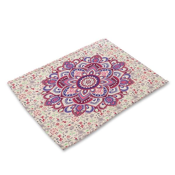 

hongbo mandala pattern place mats for dinning table cotton linen table accessories heat insulation table cloth linen rectangle f wmtfjw