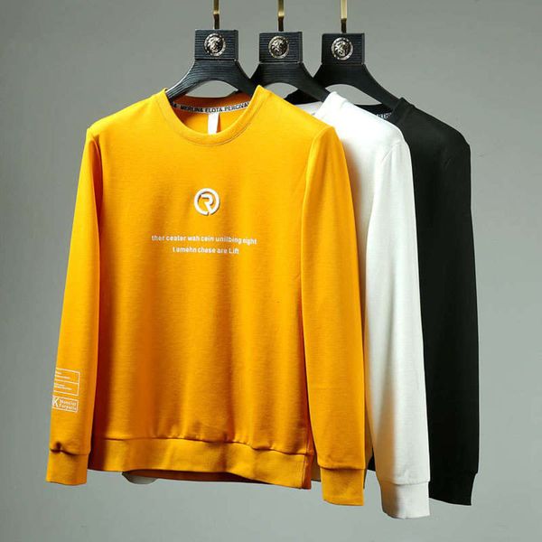 

and men's round neck embroidery spring autumn thin long sleeve sports casual sweater bottoming shirt 8579, Gray