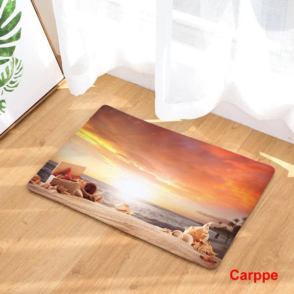 

carpets anti-slip floor carpet mat starfish beach scenery print doormat for bathroom kitchen entrance rugs home decoration 40x60 50x80cm