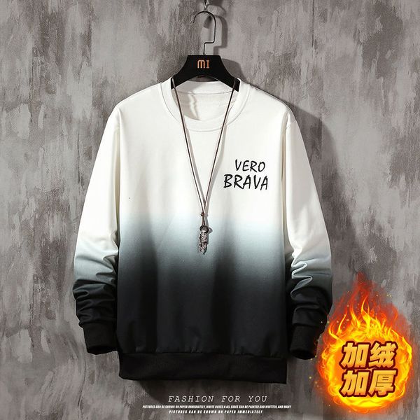 

2021 men's thicken warm casual sweatshirts autumn winter new woman oversize pullovers korean streetwear hip hop clothing xpmk, Black