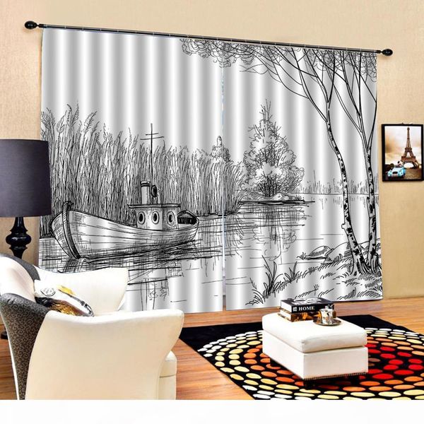 

grey curtains draw drapes living room bedroom decor 2 panels hookswindow curtains