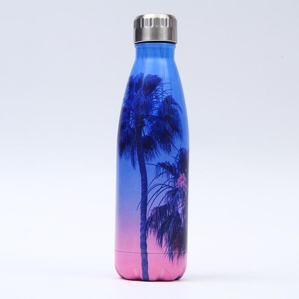 

creative floral thermos flask stainless steel water bottle leakproof gym sport drink bottle for water cool insulated cup mug bbysef