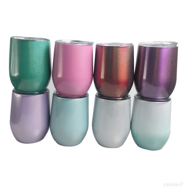 

12oz stainless steel tumbler gradient wine glasses egg cup double layer vacuum insulated beer mugs for travel outdoor sports a05