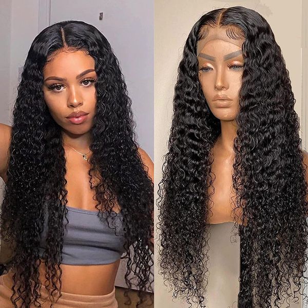 

lx brand black wavy lace front wigs heat resistant natural hairline lace frontal synthetic wigs for black women pre pluckedfactory direct
