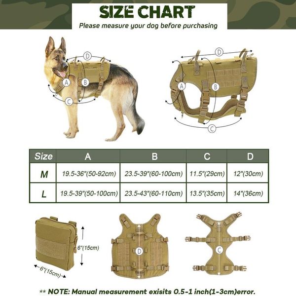 

military dog harness adjustable tactical dog clothes k9 harness breathable pet training hunting molle vest for medium la bbyjhz