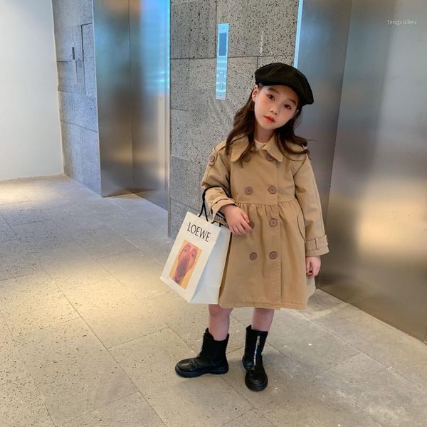 

coat b957 2021 autumn children's clothing girls european and american style fashion doll collar windbreaker jacket windbreaker1, Blue;gray
