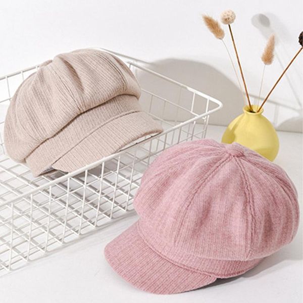 

women girls cotton newsboy caps new ladies gatsby cap octagonal baker peaked beret driving hat female sunscreen hats, Blue;gray