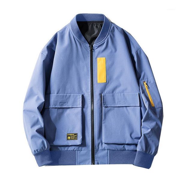 

2019 fashion jacket men spring autumn casual solid ma 1 zipper bomber jackets orange overcoat baseball mens thin pilot jacket1, Black;brown