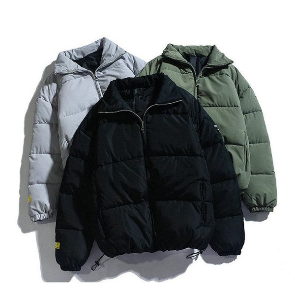 

men's down & parkas drop winter men solid color quality 2021 stand collar warm thick jacket male fashion casual parka coat, Black