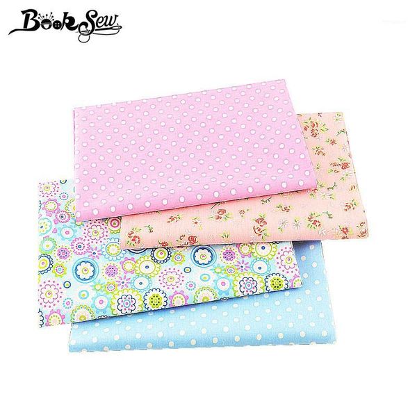 

booksew 100% cotton twill fabric dye printed floral patchwork sewing tela 4 pcs/lot textile 40cmx50cm tissu diy crafts tecido1, Black;white