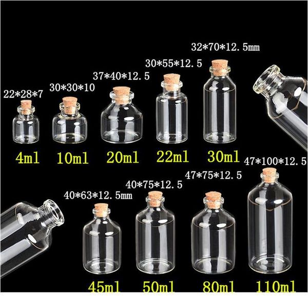 

transparent glass cork bottles crafts vials glass empty wishing bottles jars containers diy vials 24pcs bbyefd