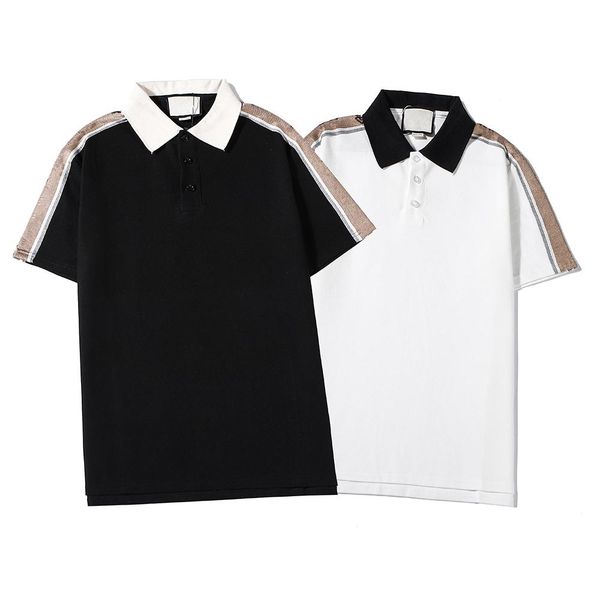 

men stylist polo shirt luxury italian mens short sleeve fashion casual summer t shirt color choice m-xxl size, White;black