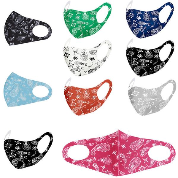 

silk face printed pm2.5 ice anti dust summer washable reusable breathable outdoor protective mouth cover mask 100pcs t1i2209-1