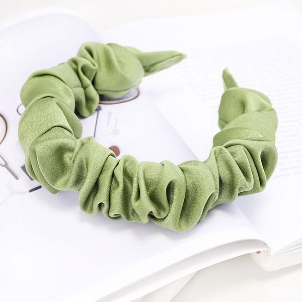

women headband velvet satin ruched pleated head hoop solid color glitter hairband stretch wide hair hoop ladies hair accessories q bbykzf