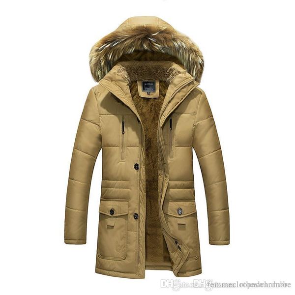 

mens designer winter down jackets thick long sleeve loose hooded mens parkas casual male solid color outerwears, Black