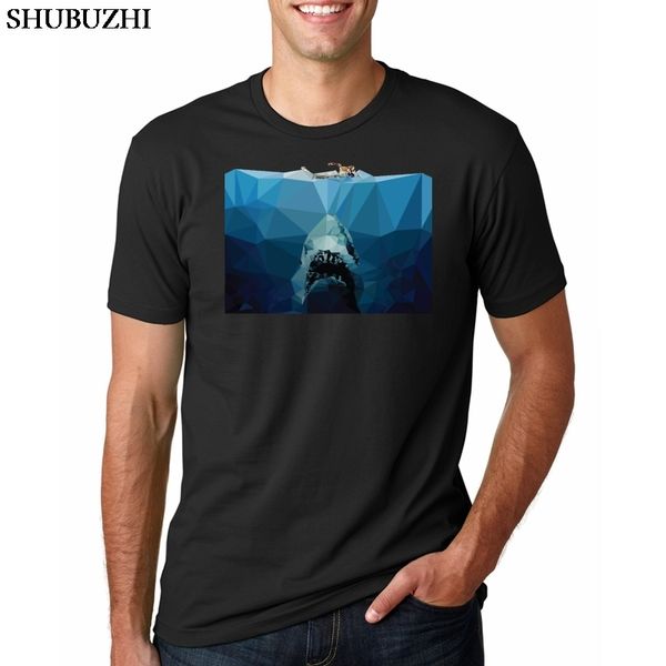 

sport jaws movie vintage poster fish men t shirt short sleeve shark printed cool t-shirt print camiseta