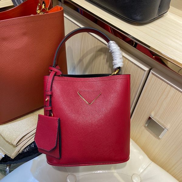 

womens bag 2020 new p mini bucket bag korean style cross pattern cowhide handbag fashion crossbody shoulder bag