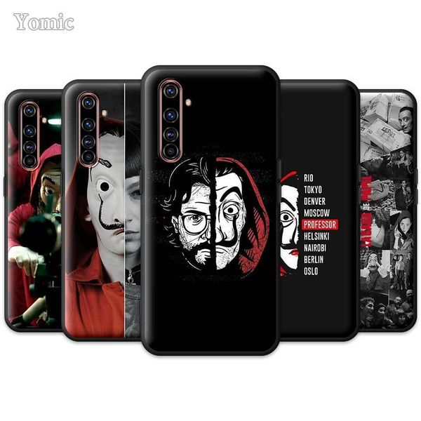 

la casa de papel чехол для realme 6 5 x2 x50 pro телефона мешки 5g 6i 6s narzo 10 10 x3 xt c3 c3i мягких черных силиконового чехла