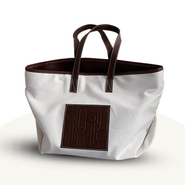 

new fashion canvas big bag women korean color-blocking handbag designer casual commuting shoulder tote bag sac a main femme