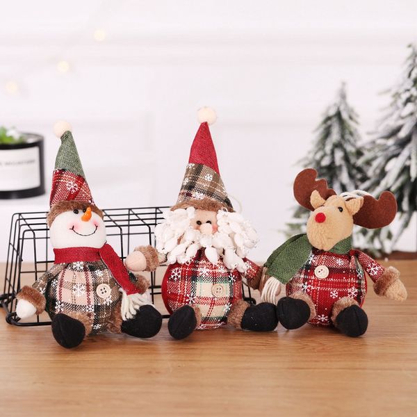 

christmas tree decorations cartoon doll snowflake plaid doll christmas tree decorations children's holiday gifts wholesale europe and a