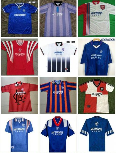 

1992 1994 1996 1997 glasgow rangers soccer jerseys retro home gascoigne albertz classic football shirts mccoist 90 92 94, Black;yellow