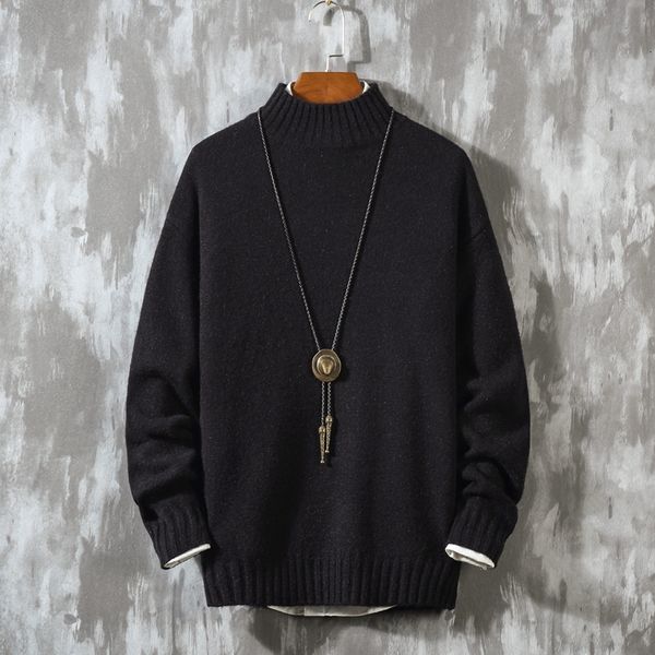 

2021 New Arrival Quality Jumpers Men Knitted Pullovers Sale Warm Classic Multi-color Male Pure Sweater VX9H, Black