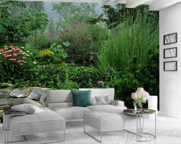 

3d bedroom wallpaper modern mural 3d wallpaper beautiful park green plants romantic landscape decorative silk 3d mural wallpaper