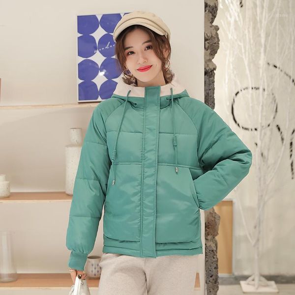 

short hooded parka coat sweet winter jacket women casual warm parka female office lady 2020 new1, Black
