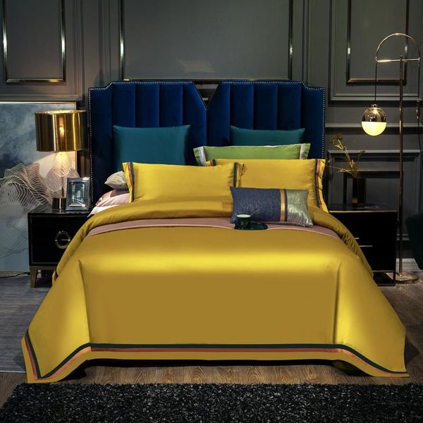 

bedding sets 1000tc egyptian cotton bedlinen printing gold duvet cover pillowcase flat sheet  king size 4pcs