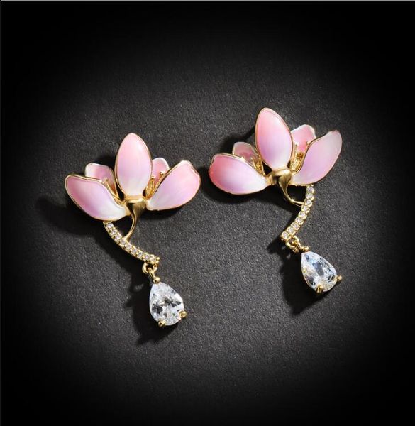 

2020 new lotus chinese style silver needle earrings female temperament classic fashion web celebrity long tassel ear drop earrings 184, Golden;silver