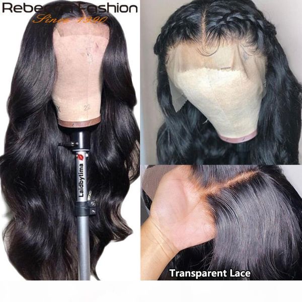 

rebecca 4x4 lace closure wigs brazilian body wave lace wigs 13x4 front human hair 360 frontal wig 30 inch hair, Black;brown