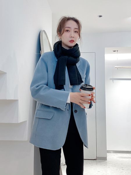 

чэнь meier 2020widelia новый шерстяной шарф осенью и зимой, Blue;gray