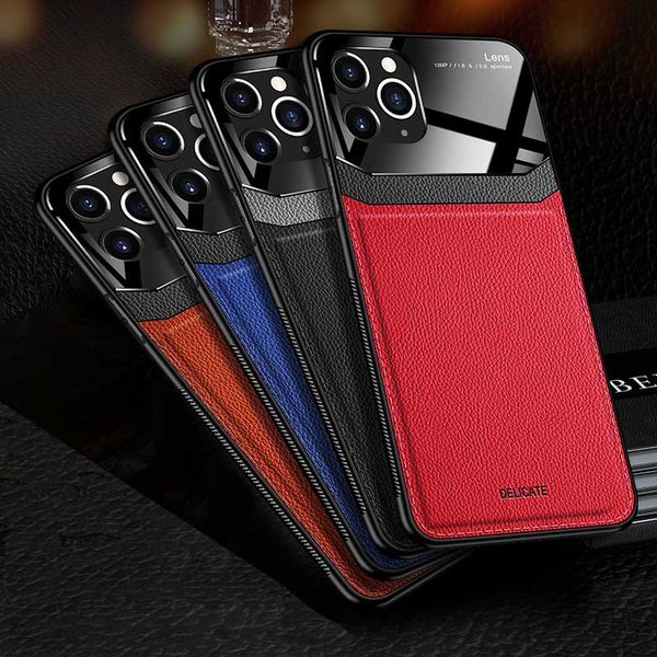 

творческий кожаный чехол для телефона iphone 12 11 / 11pro / 11pro max xsmax xr x / xs мода защитные dermatoglyph задней стороны обложки 4 ц