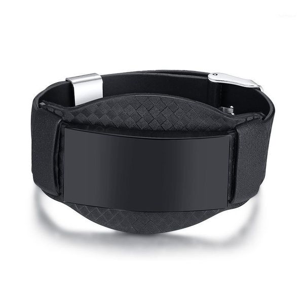 

men bracelets carbon fiber wide wristband with black stainless steel id bar bangle gift for him b002361