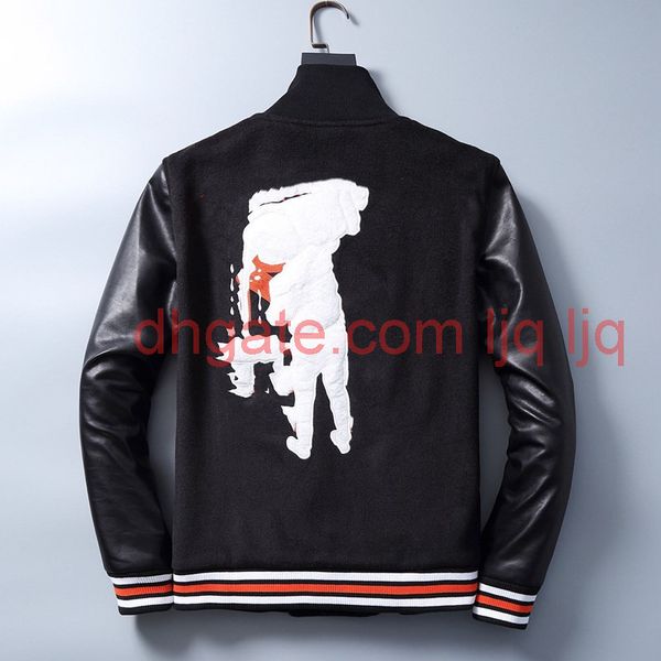 

nwe women jacket coat stone windbreaker coats bomber jacket classical leather hooded print fashion jacket man clothes, Black;brown