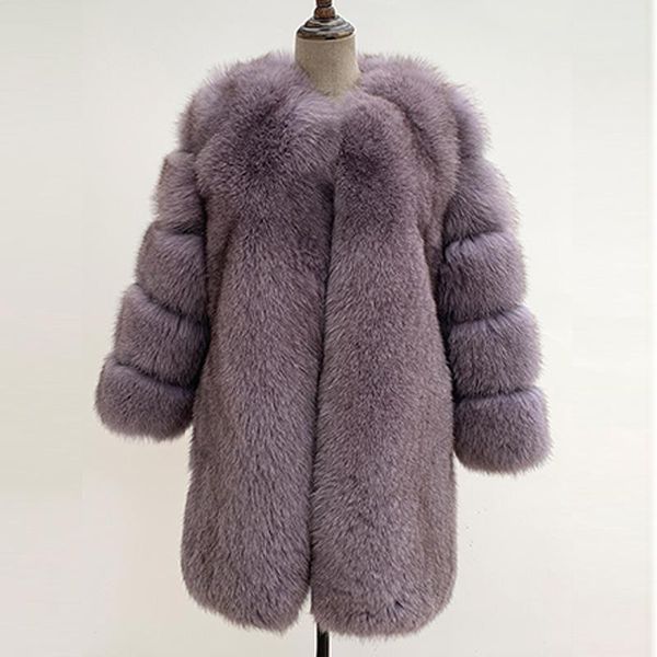 

women's fur & faux long ladies women real natural coat 2021 arraival, Black