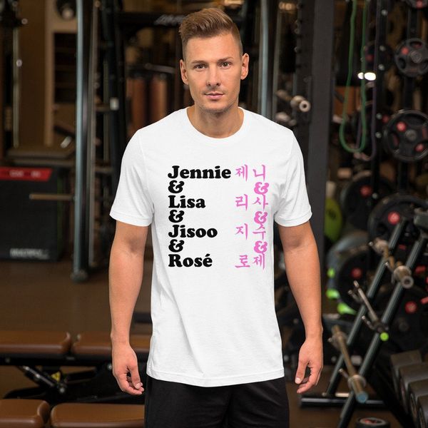 

sport k pop blackpink inspiriertes t shirt bella + canvas 3001 short sleeve jersey t shirt mit tear away label