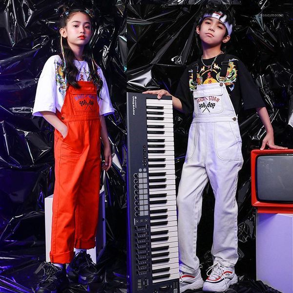 

stage wear hip hop dance costumes children fashion jumpsuit jazz clothing street dancing performance girl boys outfit dn50121, Black;red